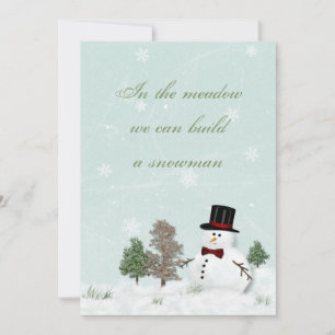 Vintage Snowman Winter Wedding Invitation