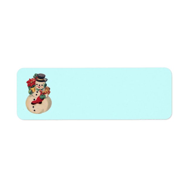 Vintage Snowman with Poinsettia (Front)