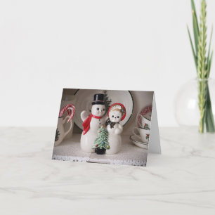 Vintage Snowmen Christmas  Card