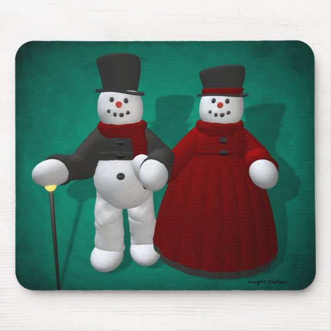 Vintage Snowmen: Lord & Lady Cool Mouse Mat (Front)