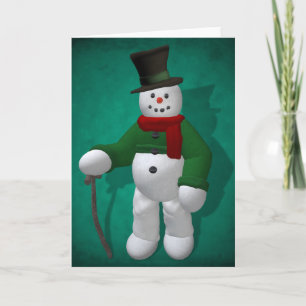 Vintage Snowmen: Mr. Cratchit Holiday Card