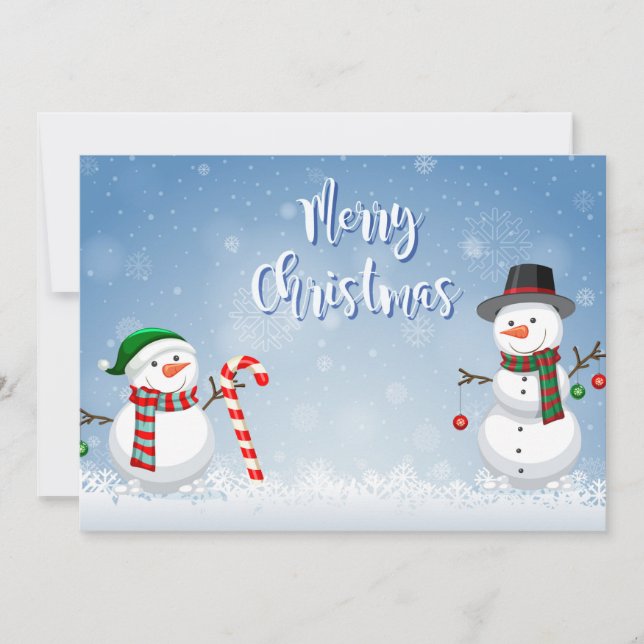 Vintage Snowmen Winter Magic Holiday Card (Front)