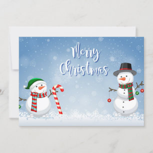Vintage Snowmen Winter Magic Holiday Card