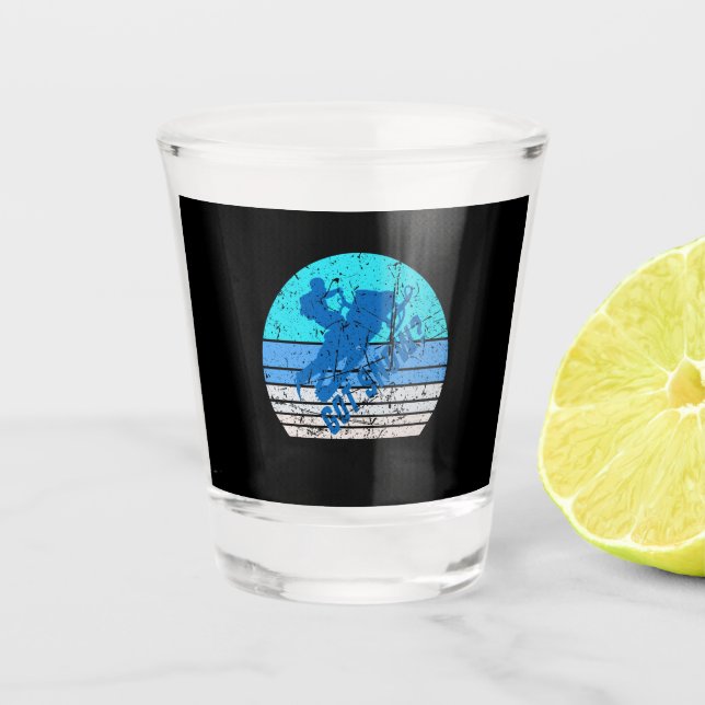 Vintage Snowmobiling Shot Glass (Front)
