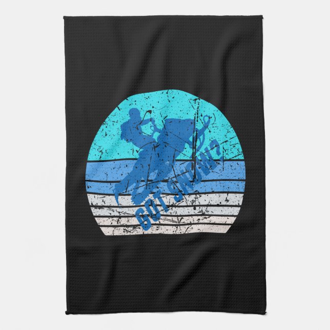 Vintage Snowmobiling Tea Towel (Vertical)