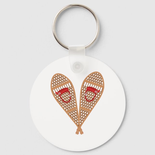 Vintage Snowshoes Key Ring (Front)