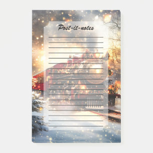 Vintage Snowy Night Christmas Train Express Post-it Notes