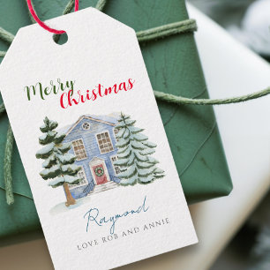 Vintage Snowy Nordic Winter Woodland Christmas Gift Tags