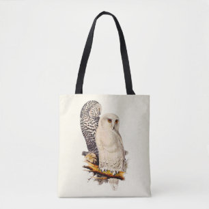 Vintage Snowy Owl Drawing Tote Bag
