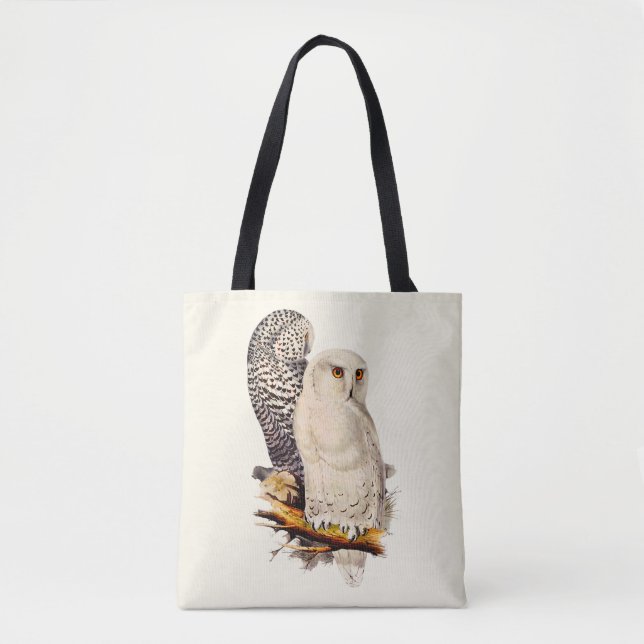 Vintage Snowy Owl Drawing Tote Bag (Front)