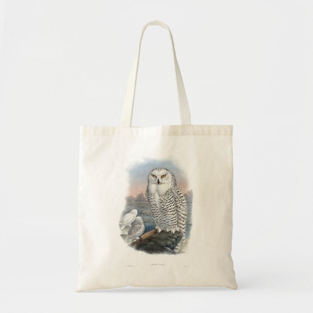 Vintage Snowy Owl Gould Tote Bag (Front)