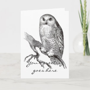 Vintage Snowy Owl Greeting Card