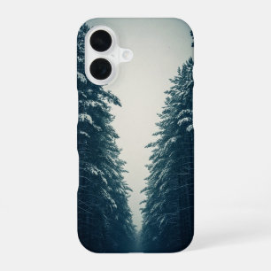 Vintage Snowy Pine Forest iPhone 16 Case
