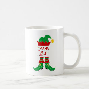 Vintage Snowy Whimsical Christmas Mama Elf Coffee Mug