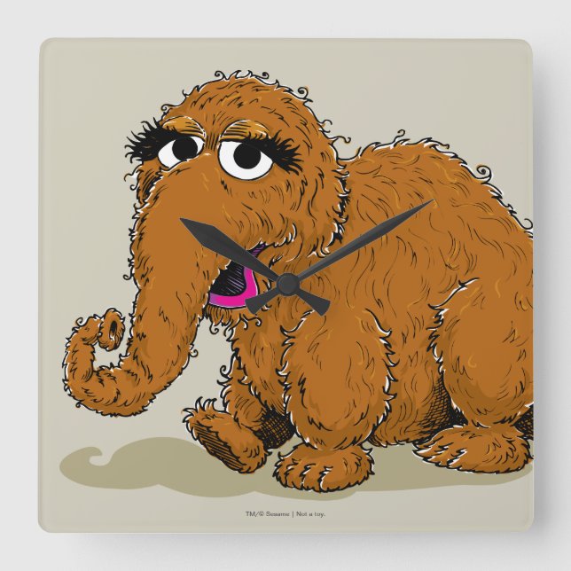 Vintage Snuffleupagus Square Wall Clock (Front)