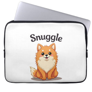 Vintage Snuggle Pomeranian Cute Dog Illustration D Laptop Sleeve