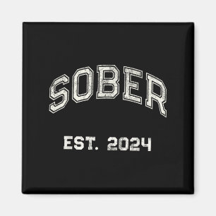 Vintage Sober Est. 2024 Affirmation Sobriety Aa Mo Magnet