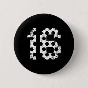Vintage Soccer 16 Jersey Number 6 Cm Round Badge