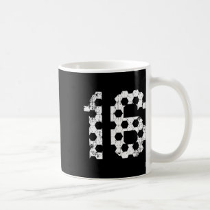 Vintage Soccer 16 Jersey Number Coffee Mug
