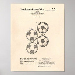 Vintage Soccer Ball 1964 Patent Art - Old Peper Poster