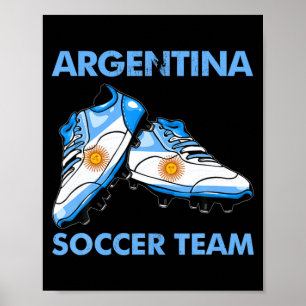 Vintage Soccer Boots Argentina Flag Argentina Socc Poster