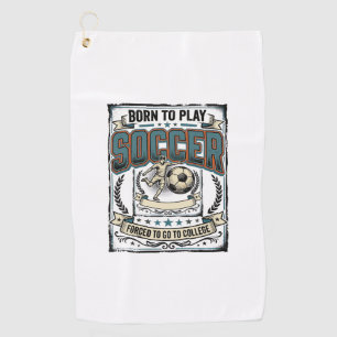 Vintage Soccer Born To Play College Shirt Design_1 Golf Towel