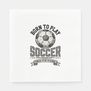 Vintage Soccer Born To Play School Shirt Design_1 Napkin