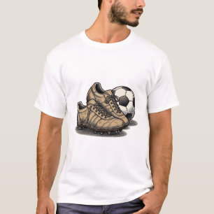 Vintage Soccer Cleats And Ball Shirt Design_1