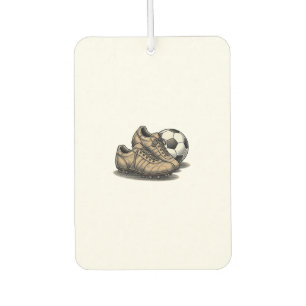 Vintage Soccer Cleats And Ball Shirt Design_1 Car Air Freshener