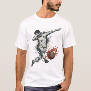 Vintage Soccer Dab Player Graphic Shirt Design_1