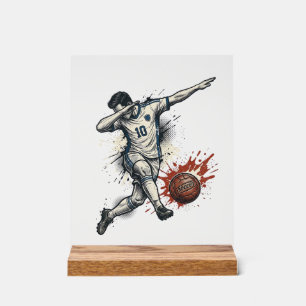 Vintage Soccer Dab Player Graphic Shirt Design_1 Acrylic Sign