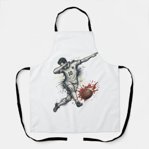 Vintage Soccer Dab Player Graphic Shirt Design_1 Apron