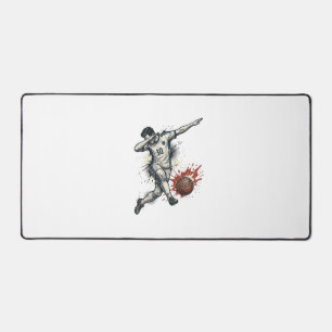 Vintage Soccer Dab Player Graphic Shirt Design_1 Desk Mat