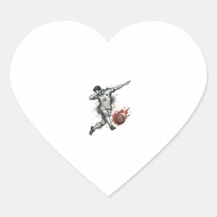 Vintage Soccer Dab Player Graphic Shirt Design_1 Heart Sticker