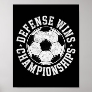 Vintage Soccer Defence Player Wins Championships F Poster