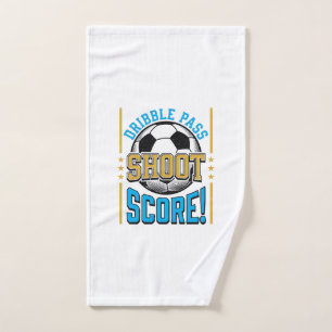 Vintage Soccer Dribble Pass Shoot Score Shirt Desi Hand Towel