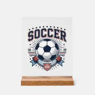 Vintage Soccer Emblem Shirt Design_1 Acrylic Sign