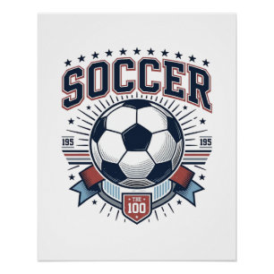 Vintage Soccer Emblem Shirt Design_1 Poster