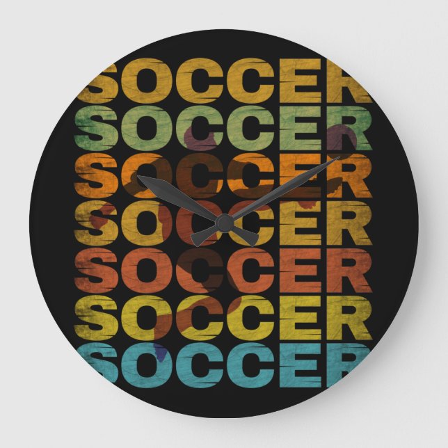 VINTAGE SOCCER LARGE CLOCK (Front)