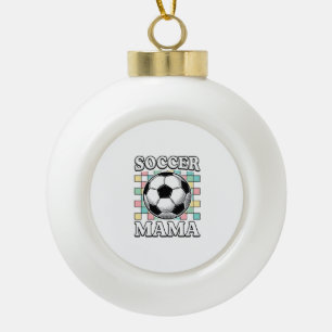 Vintage Soccer Mama Engraving Shirt Design_1 Ceramic Ball Christmas Ornament