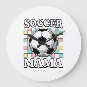 Vintage Soccer Mama Engraving Shirt Design_1 Large Clock
