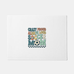 Vintage Soccer Mum Proud Loud Shirt Design_1 Doormat