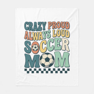 Vintage Soccer Mum Proud Loud Shirt Design_1 Fleece Blanket
