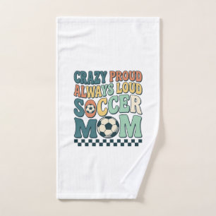 Vintage Soccer Mum Proud Loud Shirt Design_1 Hand Towel