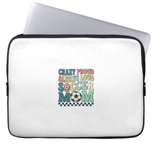 Vintage Soccer Mum Proud Loud Shirt Design_1 Laptop Sleeve