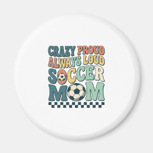 Vintage Soccer Mum Proud Loud Shirt Design_1 Magnet