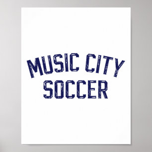 Vintage Soccer Nashville Music City Soccer Retro F Poster