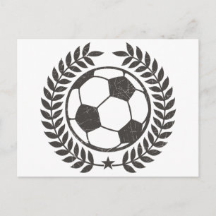 Vintage Soccer Olive Leaf and Star Postcard
