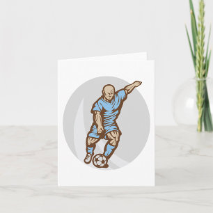 Vintage Soccer Player Illustration Retro Football Card