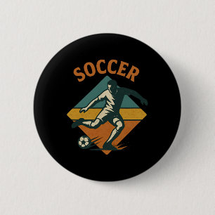 Vintage Soccer Player Kick Clic Style 6 Cm Round Badge